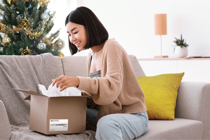 Customer opening a BetFiery Connect delivery.
